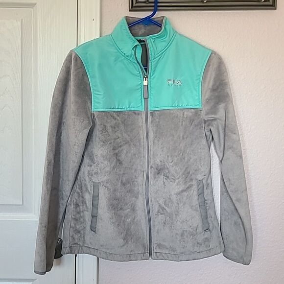 Fila Blue and Gray Ski Jacket Full Zip Stand-Up Collar - Picture 1 of 7